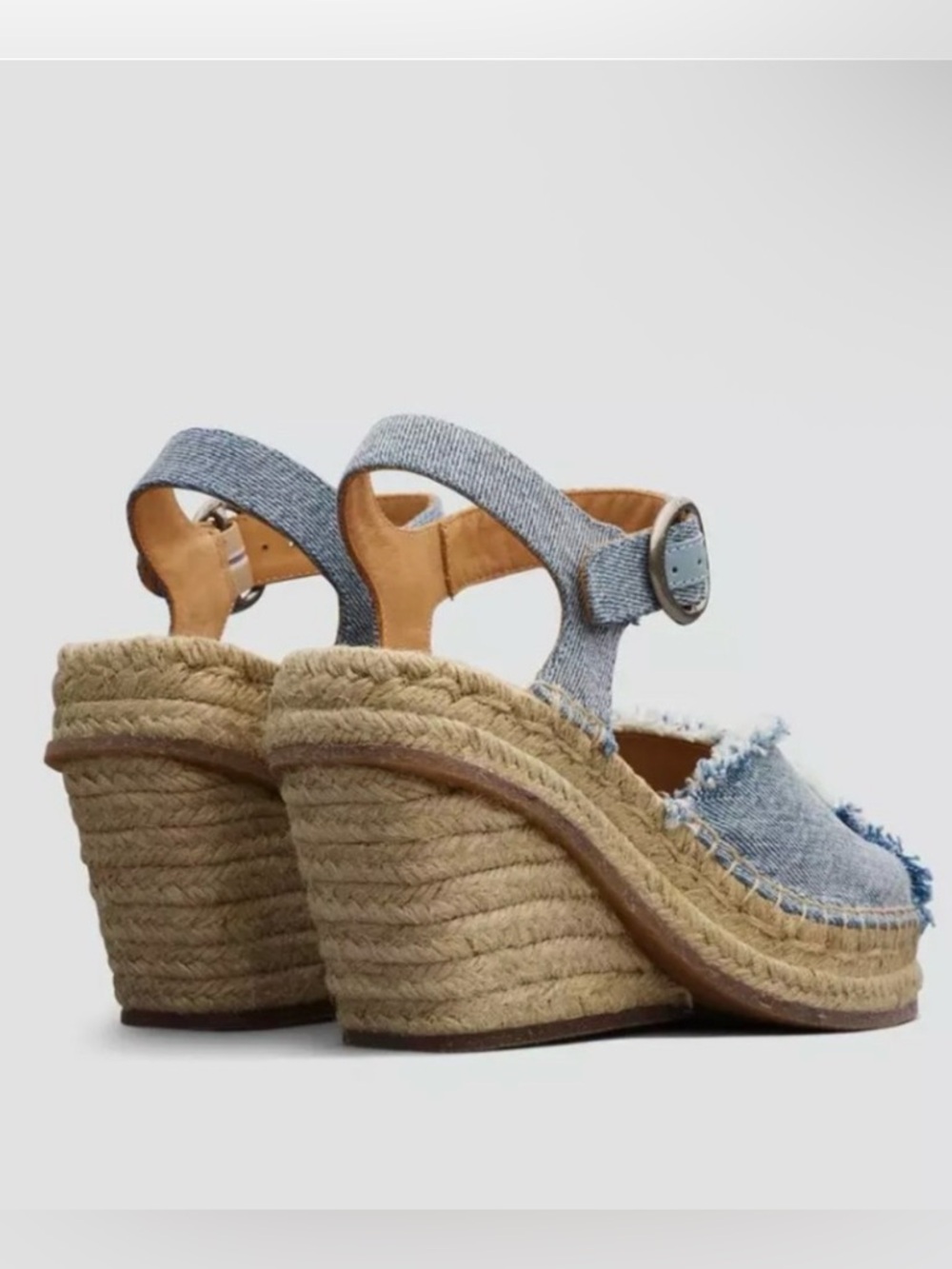 Rag and Bone Santiago Distressed Denim Espadrille Wedge Sandals espadrilles NEW - Picture 2 of 4